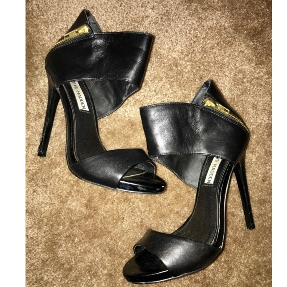 Steve Madden Black Leather Heels